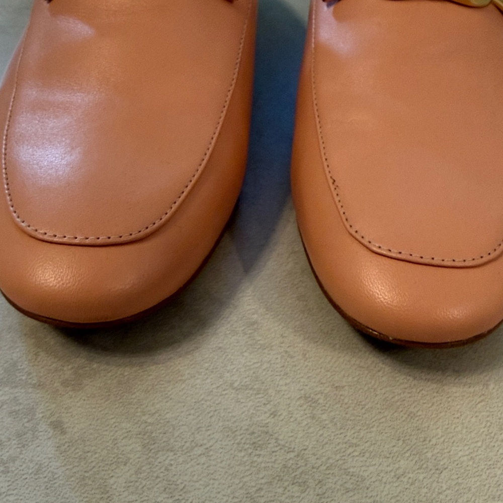 Coach Pink Leather Horsebit Loafer Mules with Gold Accents - Picture 9 of 9